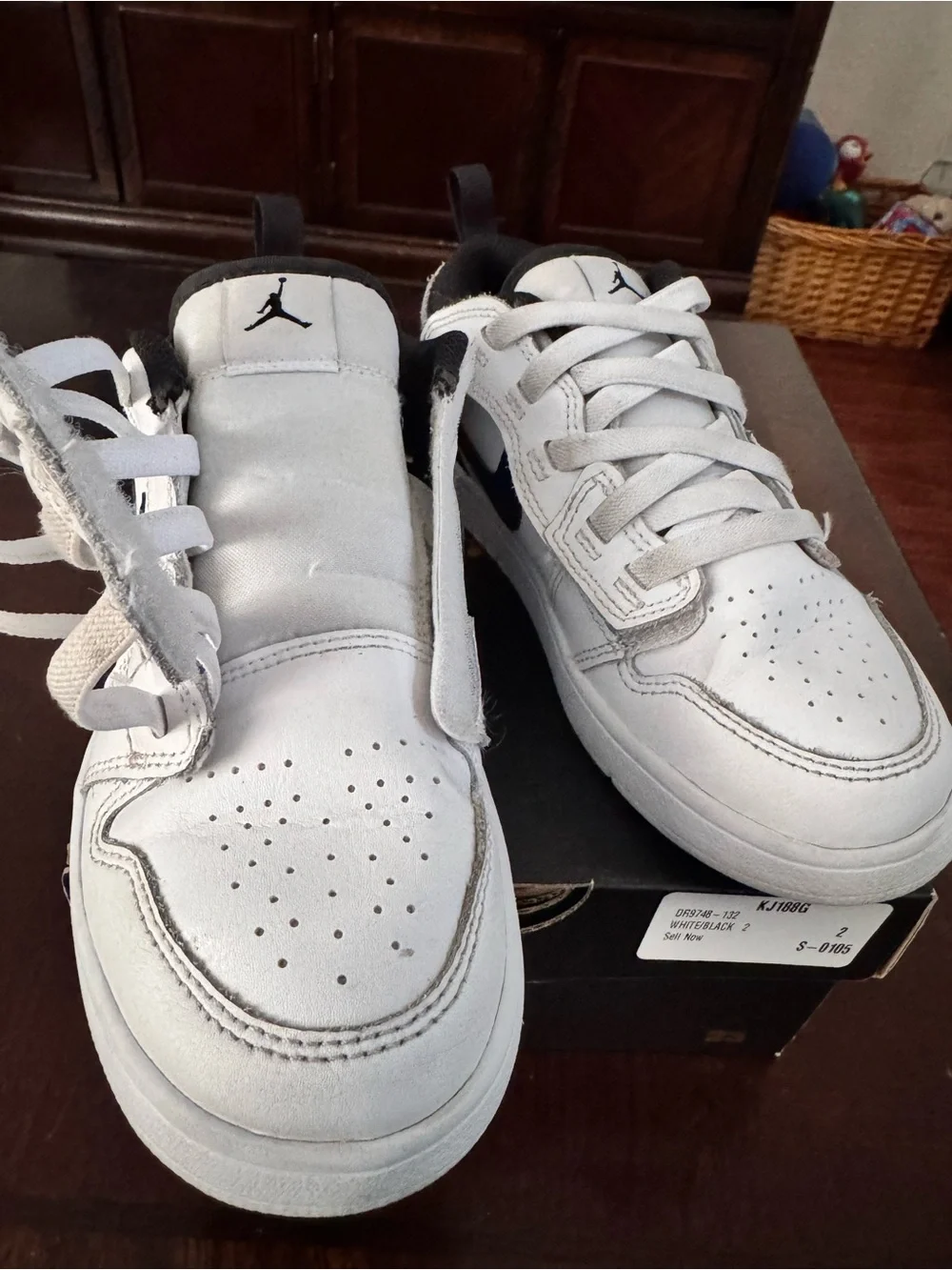 Jordan Low-Top Sneakers in White and Black